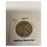 1919 S walking liberty half dollar