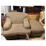 Corduroy like oversized chair w/ottoman matches147
