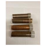 Four rolls of pennies
