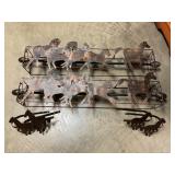 Horse curtain rods & tie backs 36" Long