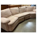 Suede like sectional 4 cushion sofa tan color