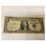 One dollar silver certificate blue label