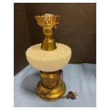 Milk glass lamp  missing globe