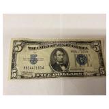Five dollar silver certificate blue label