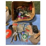 Miscellaneous tools, weedeater string & trowels