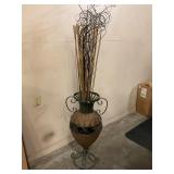 Floor vase with decorative branches