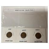1918 P,D,S set- Lincoln cents
