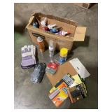 Gloves, sandpaper, chain & glues
