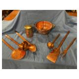 Copper kitchen utensils