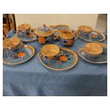 Hand painted Japanese lusterware tea set