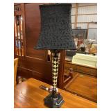 Black & white checkered table lamp 30" Tall