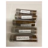 Five rolls assorted wheat cents