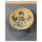MA Hadley 6 1/2" snowman  bowl