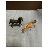 Two miniature Breyer horses