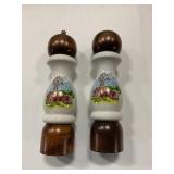 Ceramic & wood salt & pepper grinders