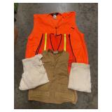 Orange vests, vest & thermal underwear set XL