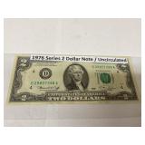 UNC 1976 2 dollar note