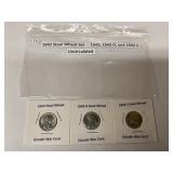 1943 P, D, S steel set, UNC, Lincoln war cents