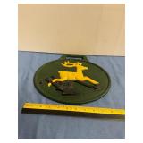 John Deere cast-iron plaque