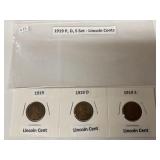1919 P,D,S set- Lincoln cents