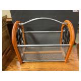 Wood & Metal magazine rack 17" Long