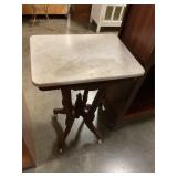 Antique marble top lamp table 20" x 15" x 30" T