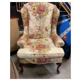 Highback floral accent chair