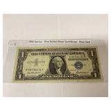 1957 series-1$silver certificate-blue seal