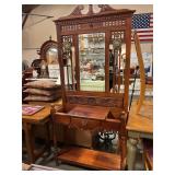 Hall table with mirror, candle holders & drawer
