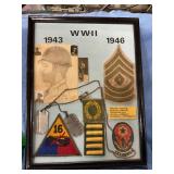 Framed World War II 1943 to 1946 memorabilia patch