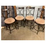 Metal and suede swivel chairs