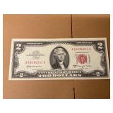 Red seal 1963A 2 dollar bill