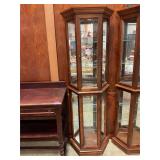 Lighted curio cabinet with five shelves