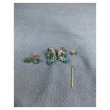Earrings & stick pin