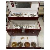 Jewelry box with assorted jewelry with damage