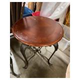 Wood side table w/metal legs