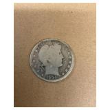 Silver Barber Half Dollar  1904