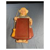 Vintage Dutch girl notepad holder Plastic