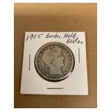 Silver Barber Half Dollar  1905