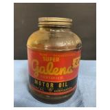 Vintage Galena motor oil glass jar