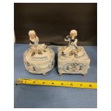 Porcelain Trinket glass boxes