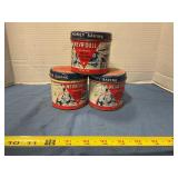 Vintage tin never dull polish containers