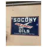 Socony  air craft porcelain enamel sign 18"x12"