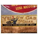 Vintage Yellow Cab Metal sign 18" x 6"