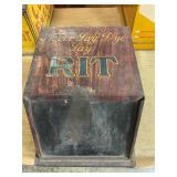 Vintage Rit Dye Tin display cabinet 10" x 14" x 8"