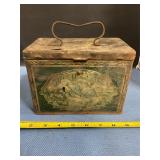 Green turtle cigar vintage tin box