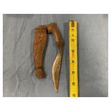 Antique wooden knitting sheath