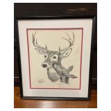 Gene Gray White Tail Deer framed print 25" x 17"