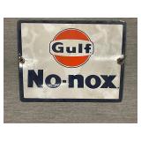 Gulf No-box metal sign 11" x 8"