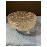 Crystal glass footed bowl 8.5"